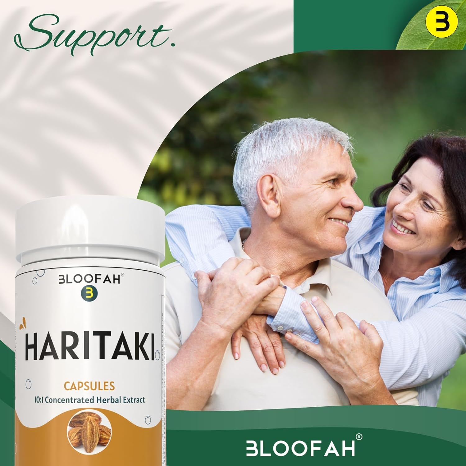 500mg Bloofah Haritaki Fruit Capsules | 10:1 Extract Natural Haritaki Powder | Non-GMO, Gluten-Free | Herbal Supplement (180 Count)