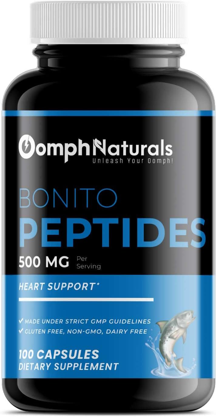 500mg Bonito Fish Extract Capsules - Heart Health Supplement, 100 Day Supply, Non-GMO, Gluten Free