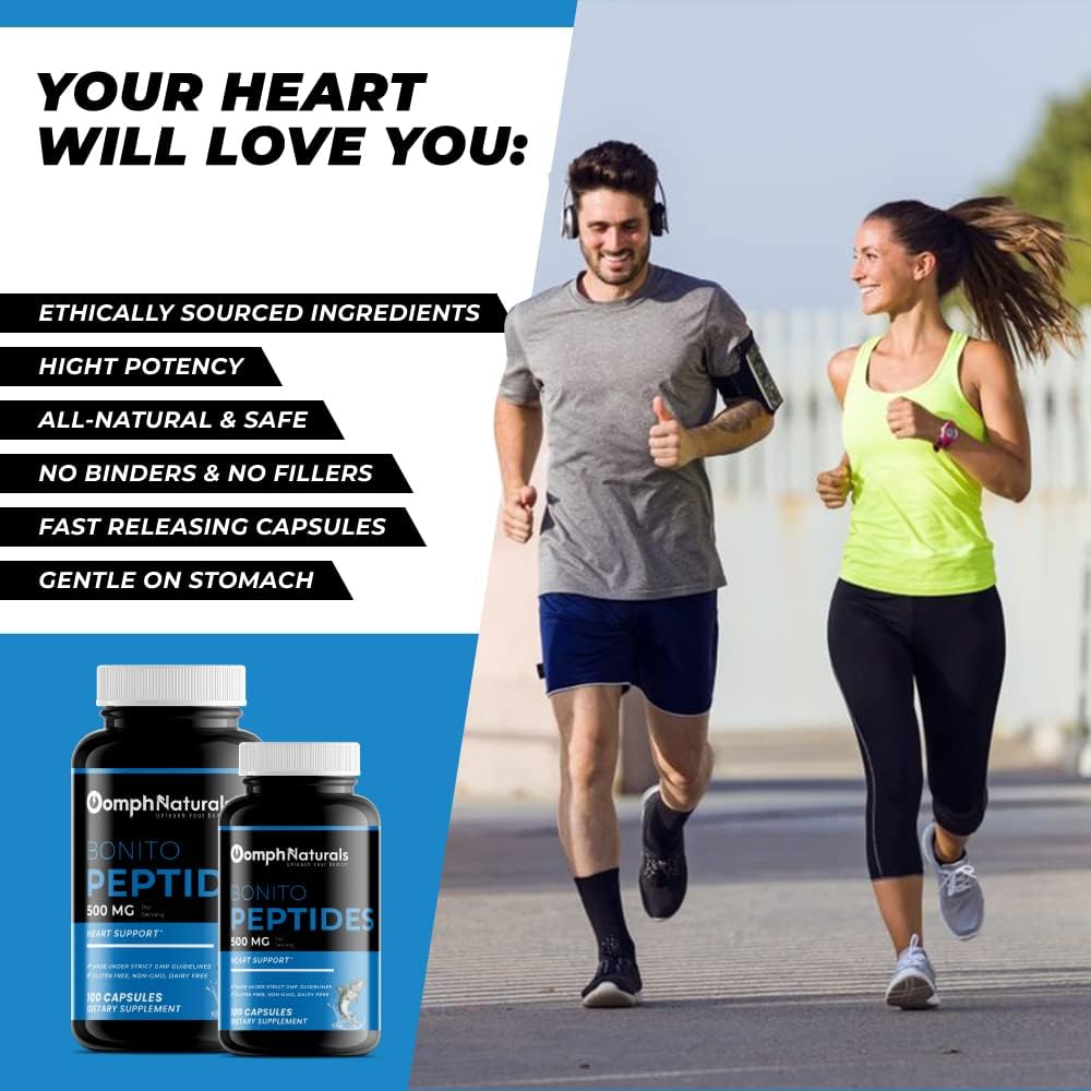 500mg Bonito Fish Extract Capsules - Heart Health Supplement, 100 Day Supply, Non-GMO, Gluten Free