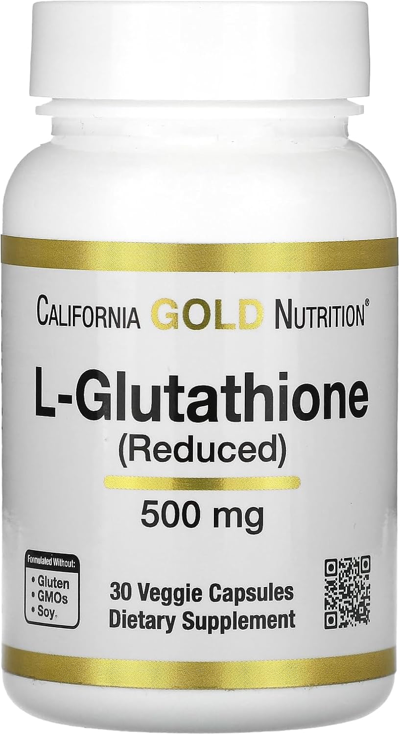 500mg California Gold Nutrition L-Glutathione (Reduced) in 30 Veggie Capsules
