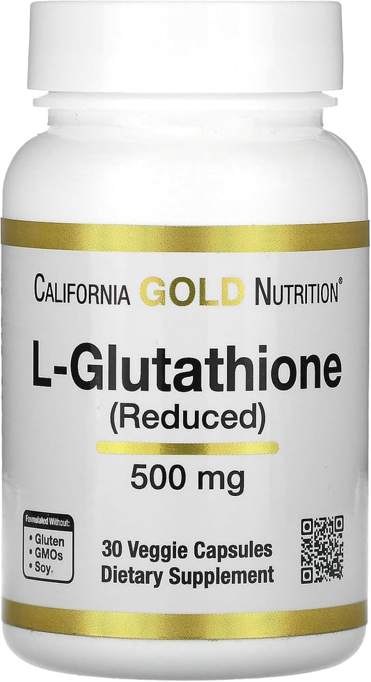 500mg California Gold Nutrition L-Glutathione (Reduced) in 30 Veggie Capsules