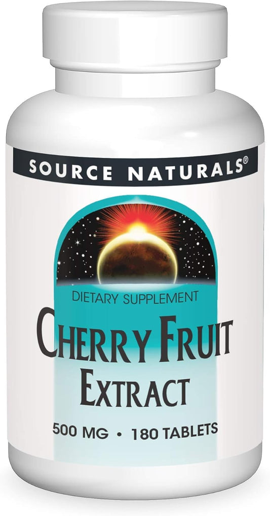 500mg Cherry Fruit Extract Tablets - Natural Antioxidant Source, 180 Count