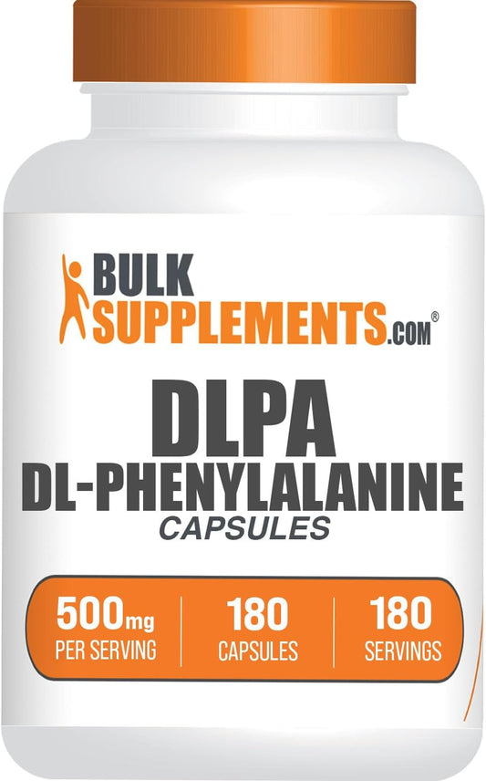 500mg DL-Phenylalanine Capsules - DLPA Supplements for Amino Acid Support - Gluten-Free, 180 Capsules