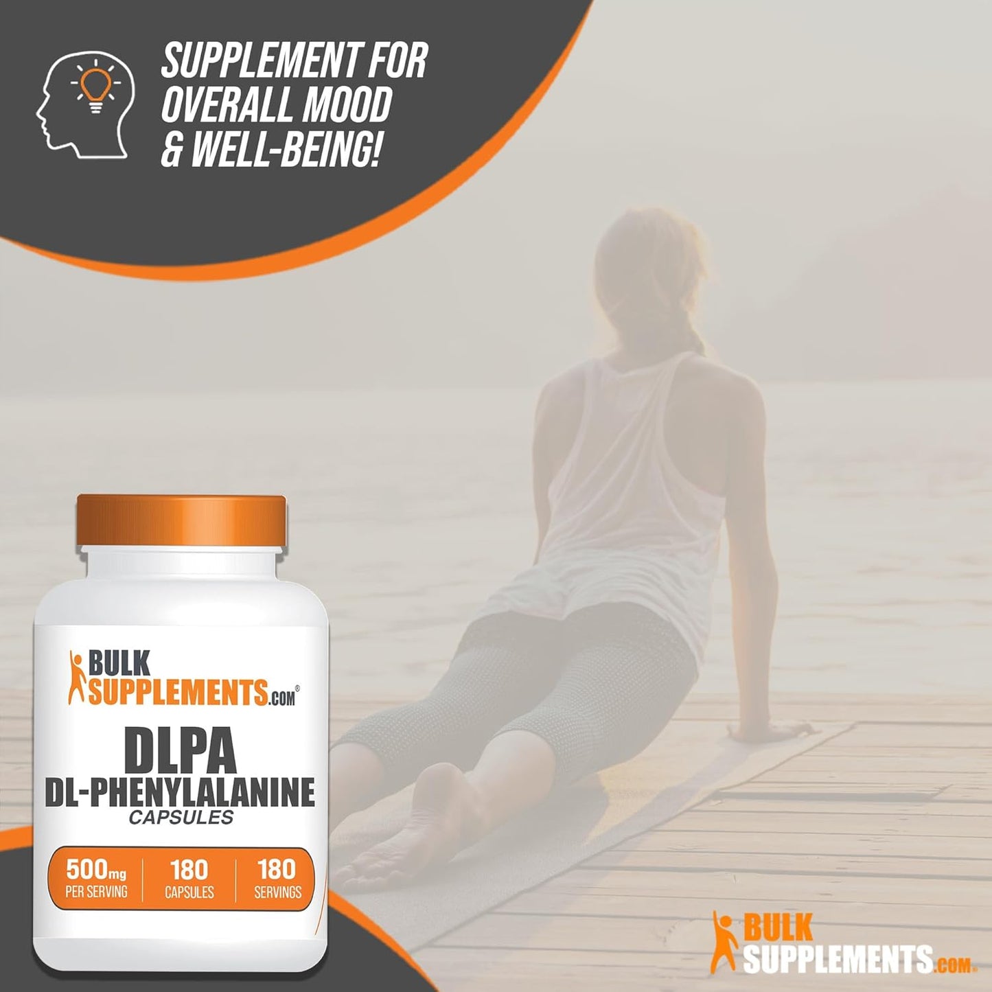 500mg DL-Phenylalanine Capsules - DLPA Supplements for Amino Acid Support - Gluten-Free, 180 Capsules