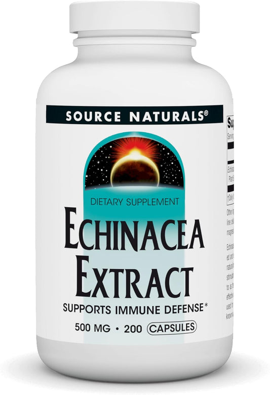 500mg Echinacea Root Capsules - 200 Count by Source Naturals