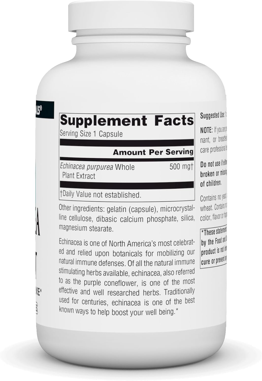 500mg Echinacea Root Capsules - 200 Count by Source Naturals