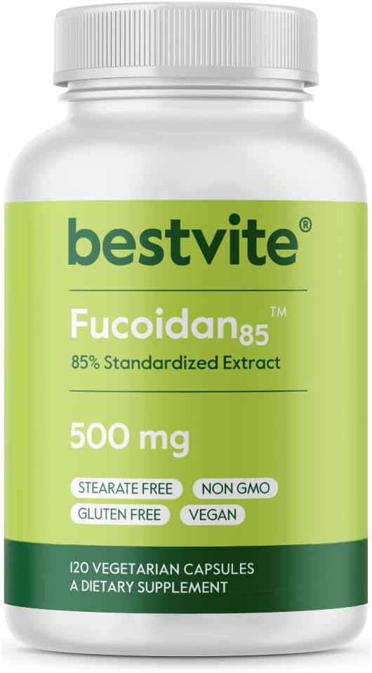 500mg Fucoidan Extract Capsules - 85% Standardized Fucoidan - 120 Vegetarian Capsules - No Fillers