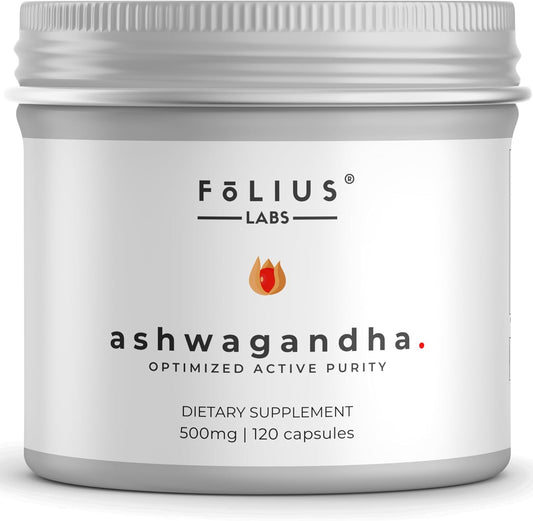 500mg Full Spectrum Ashwagandha Root Extract Capsules - Stress Relief & Energy Support Supplement - Natural Mood Booster - 120 Count