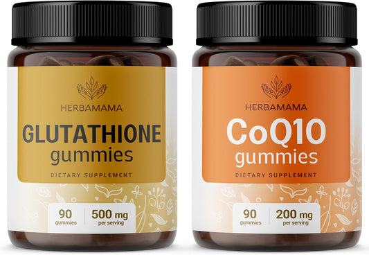 500mg Glutathione & 200mg CoQ10 Gummy Kit - Vegan & Non-GMO - 2 Pack - BoostGo Australia