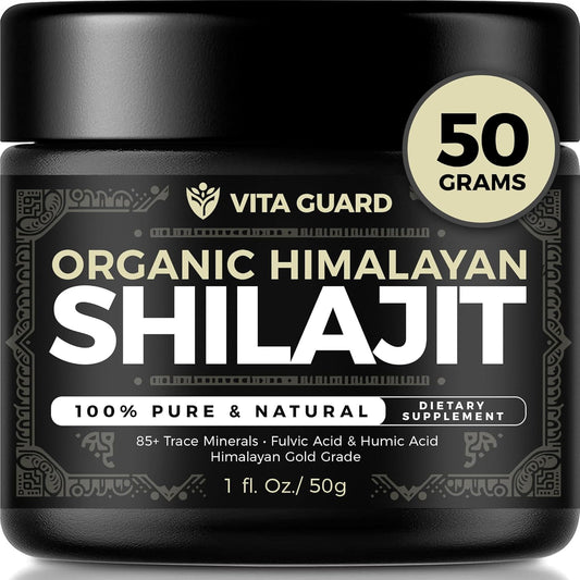 500mg High-Strength Organic Shilajit Resin with Over 85 Trace Minerals & Fulvic Acid - Boost Energy and Immune System Support - 50g