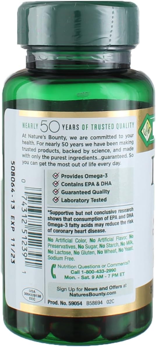 500mg Krill Oil Softgels for Heart Health - 30 Count Rapid Release Dietary Supplement by Nature's Bounty