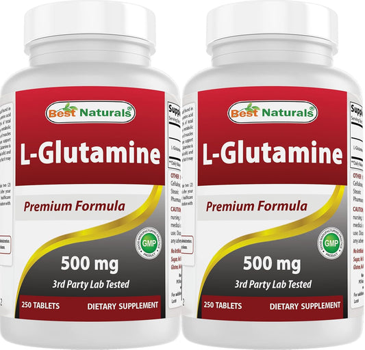500mg L-Glutamine Tablets - 500 Count (Pack of 2) - Top Natural Supplement