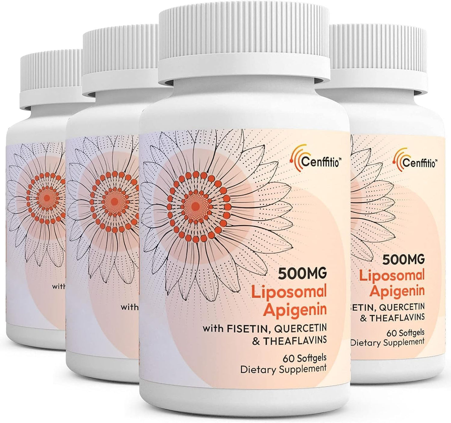 500mg Liposomal Apigenin Softgels with Fisetin, Quercetin, Theaflavins - 8 Month Supply for Optimal Health