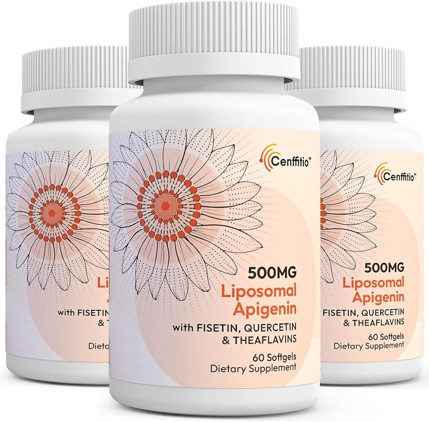 500mg Liposomal Apigenin Softgels with Fisetin, Quercetin, and Theaflavins - 6 Month Supply for Optimal Supplement Support