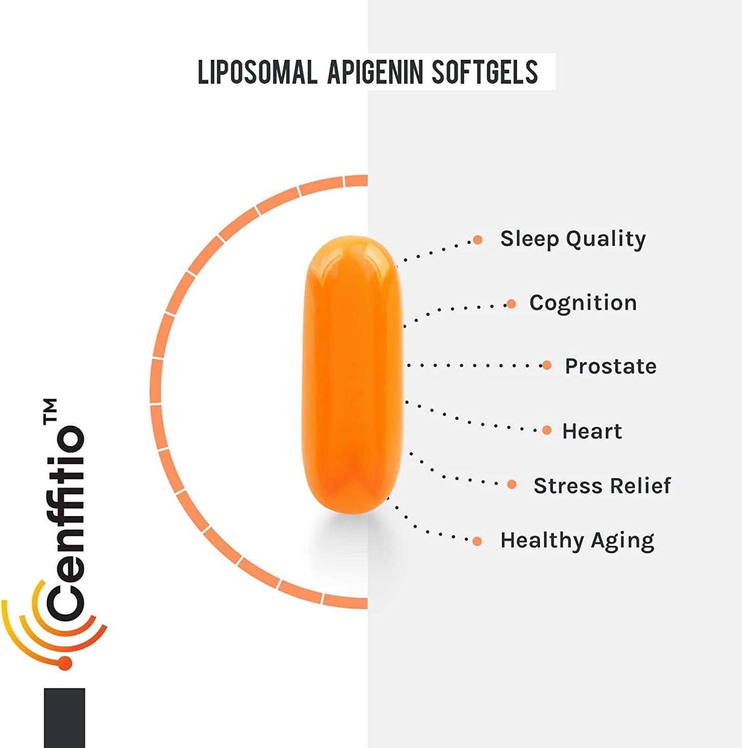 500mg Liposomal Apigenin Softgels with Fisetin, Quercetin, and Theaflavins - 6 Month Supply for Optimal Supplement Support