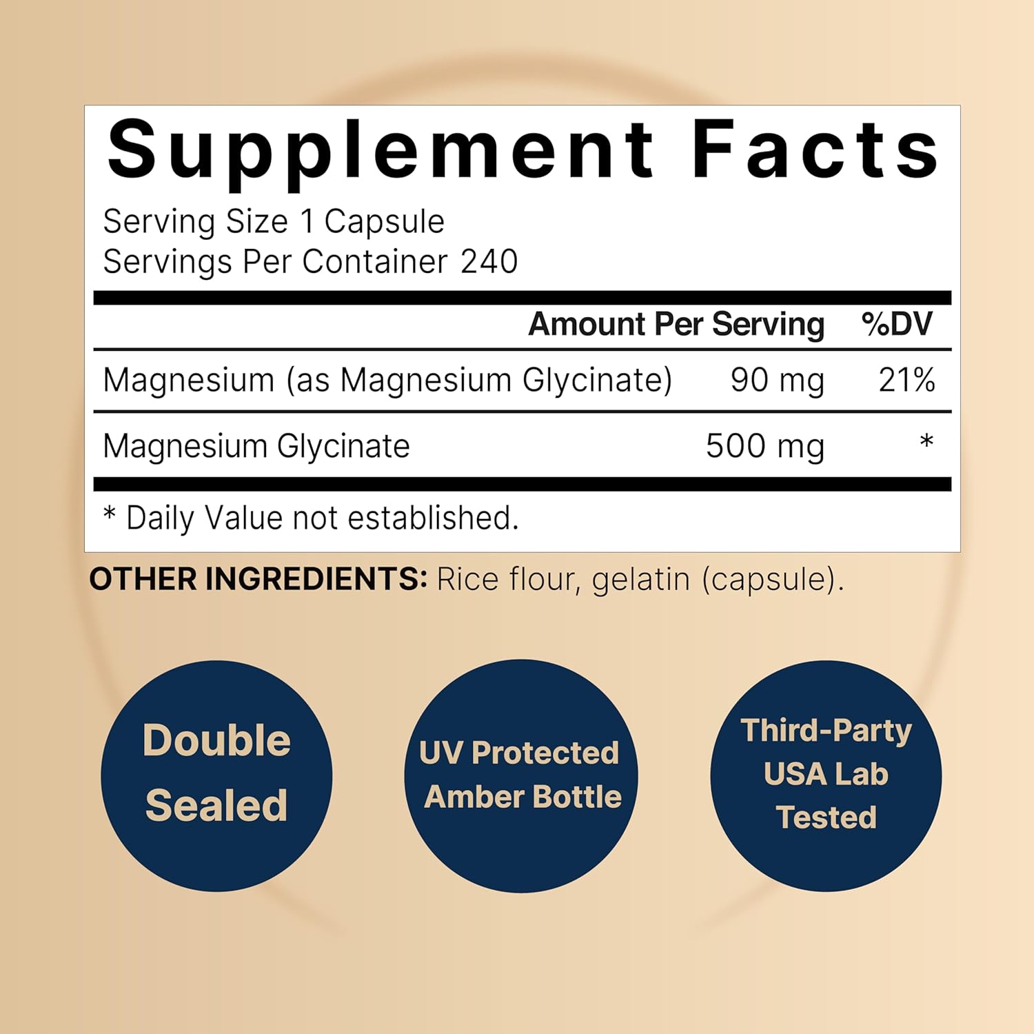 500mg Magnesium Glycinate & 1000mg Taurine Capsules Bundle | Chelated Mineral & Amino Acid Supplement Pack