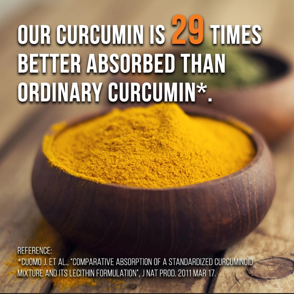 500MG Meriva Curcumin Phytosome Capsules, 2900% More Absorbent Than Regular Turmeric, 100% Soy Free - 120 Count