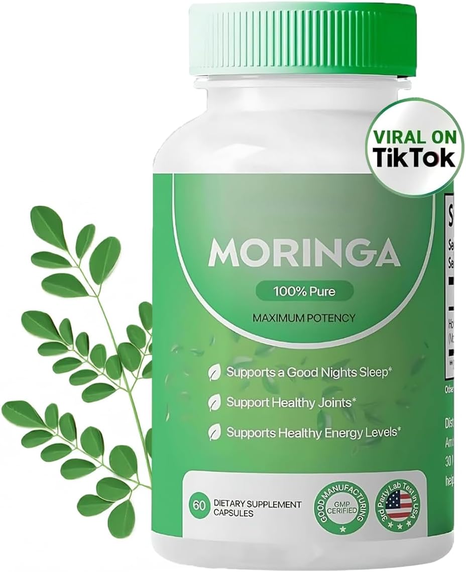 500mg Moringa Capsules with Essential Vitamins and Amino Acids for Immune Support (1Pcs)