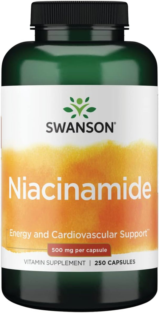 500mg Niacinamide Capsules for Carbohydrate Metabolism & Joint Health - 250 Count