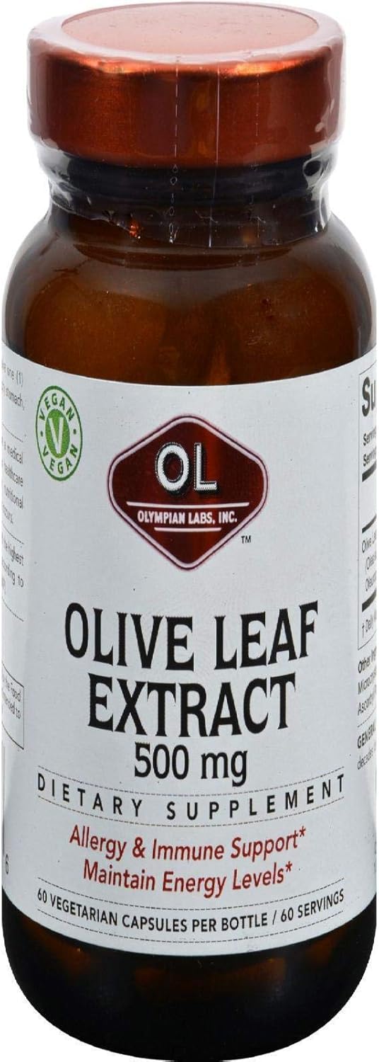 500mg Olive Leaf Extract Capsules - 60 Count by Olympian Labs