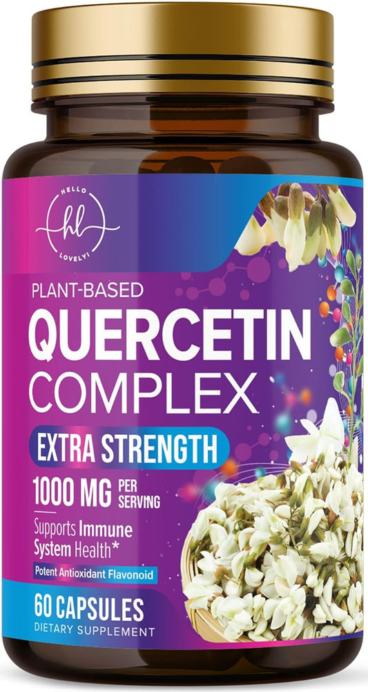 500mg Quercetin Capsules - Enhanced Formula for Immune & Heart Health - Antioxidant & Respiratory Support - 60 Capsules