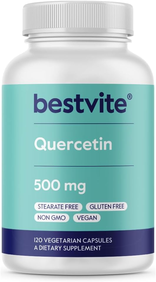 500mg Quercetin Supplement - 120 Vegetarian Capsules - Vegan & Non-GMO - Gluten-Free - No Stearates or Silicon Dioxide