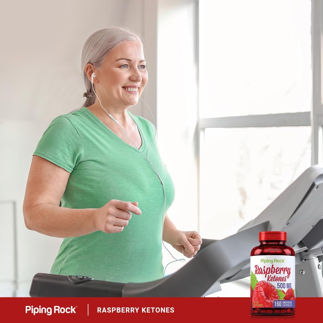 500mg Raspberry Ketones | 160 Capsules | Non-GMO & Gluten Free Formula by Piping Rock