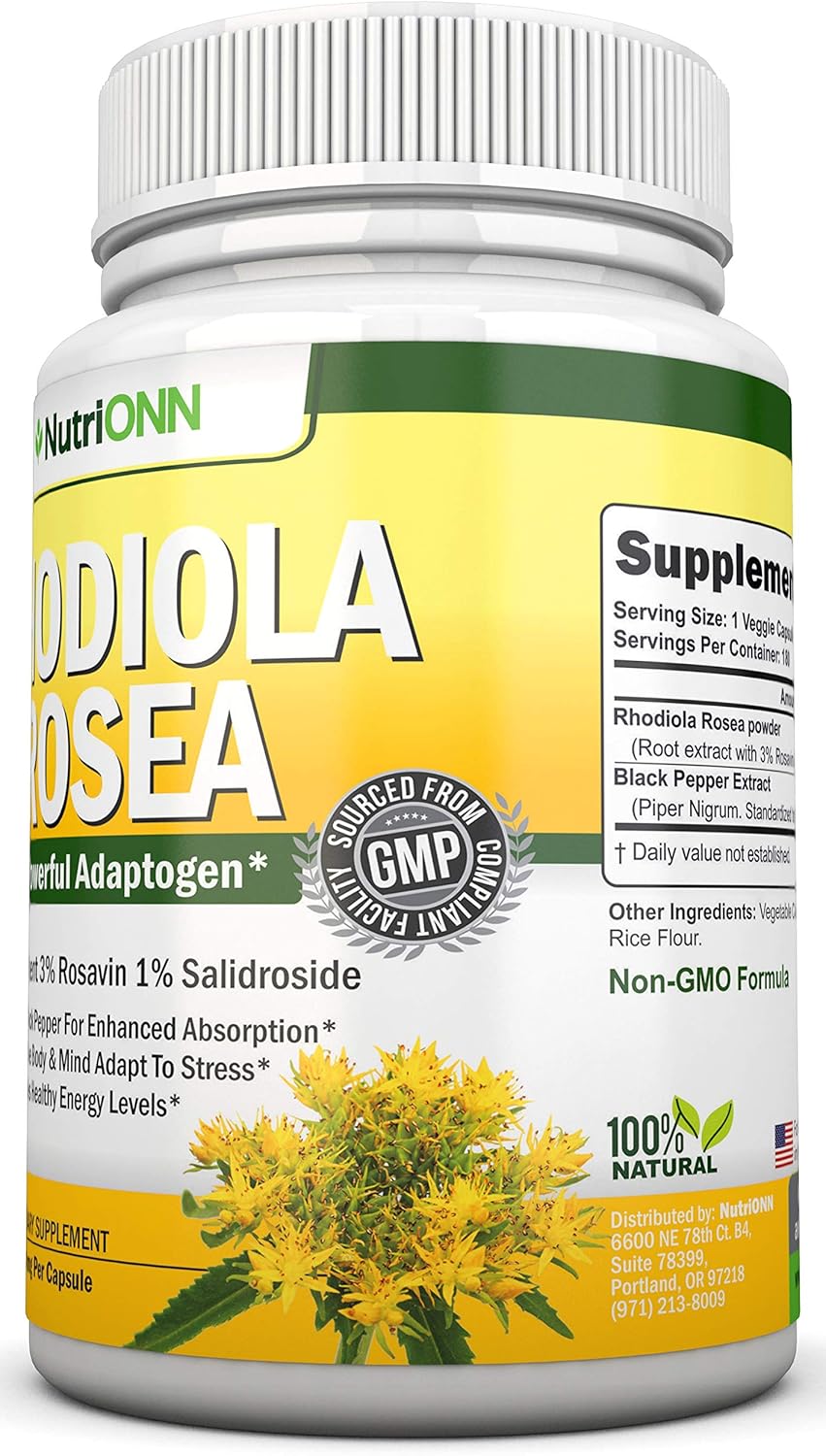 500mg Rhodiola Rosea Supplement - 180 Vegan Capsules - 3% Rosavin 1% Salidroside Extract - Non-GMO - Enhanced Absorption with Black Pepper - Energy & Stamina Support - 6 Month Supply - BoostGo Australia
