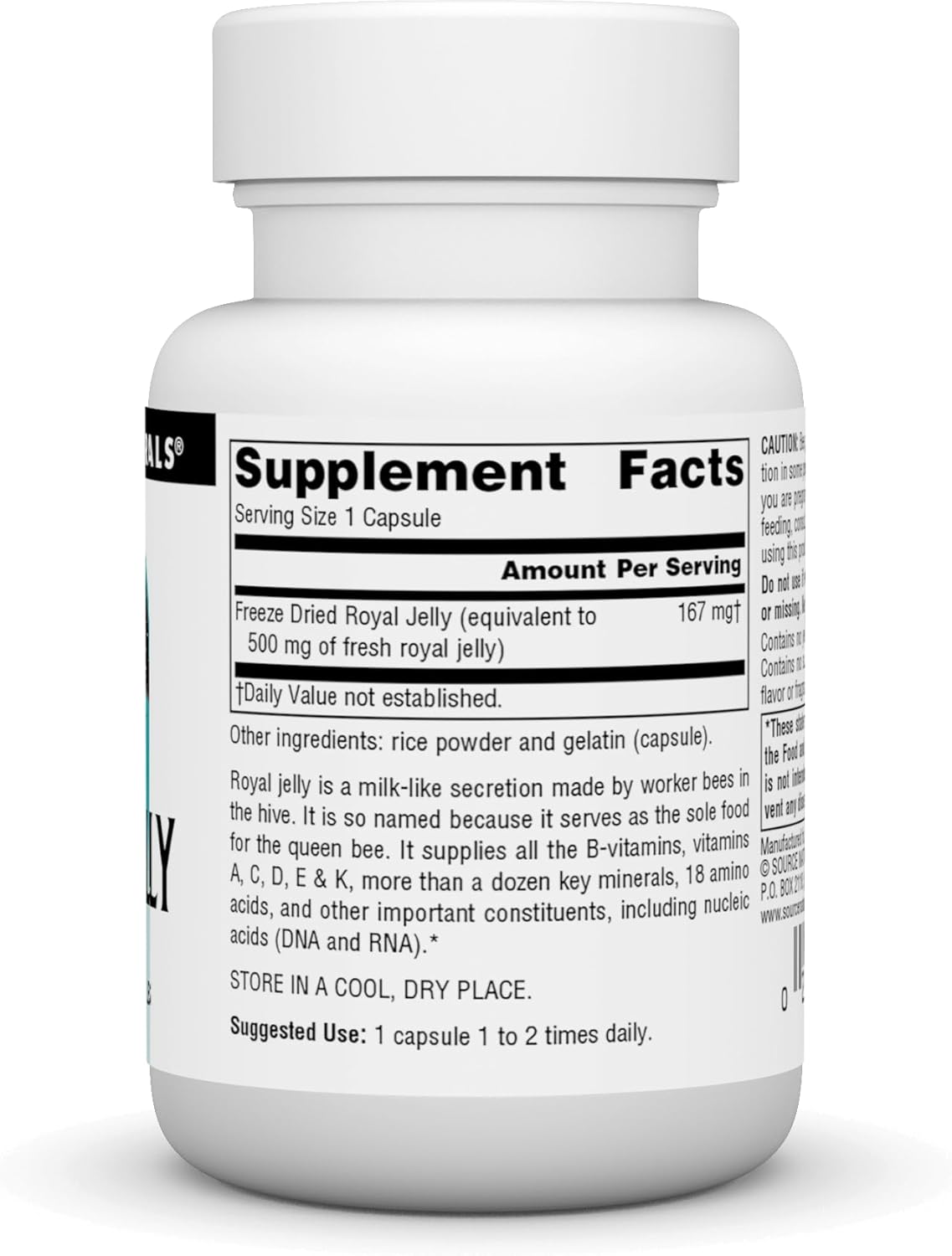 500mg Royal Jelly Capsules - Source Naturals - 60 Count