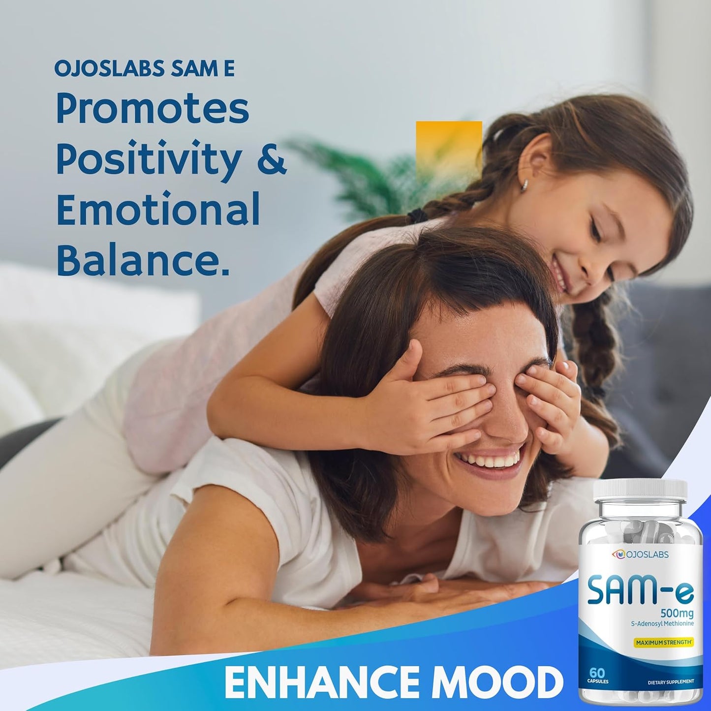 500mg SAM-e Methionine Supplement for Liver, Joint, Brain & Mood Support - High Absorption, Vegan, Gluten-Free, Non-GMO - Made in USA - 60 Capsules (2 Pack)