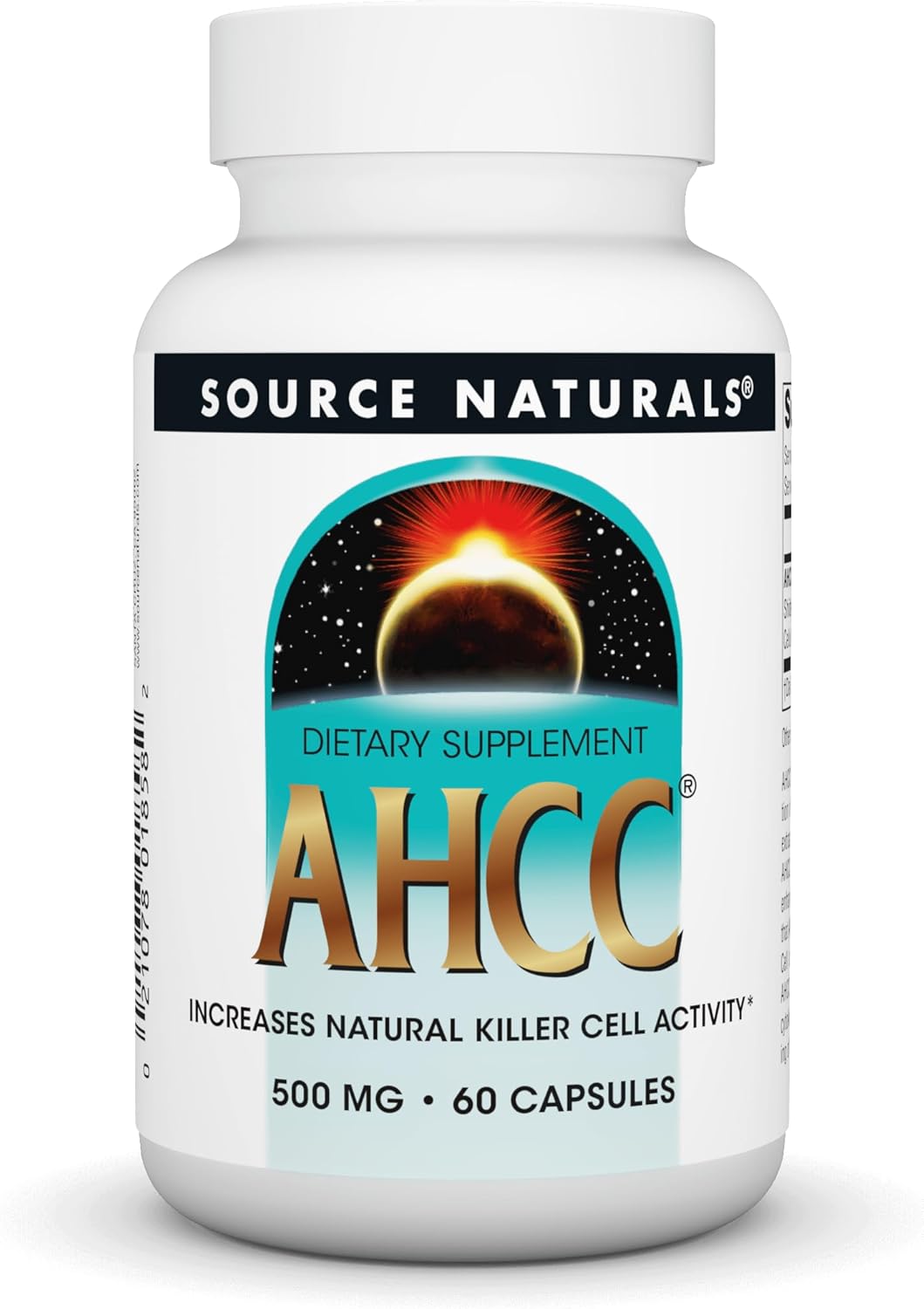 500mg Source Naturals AHCC Capsules - Supports Increased Natural Killer Cell Activity - 60 Count