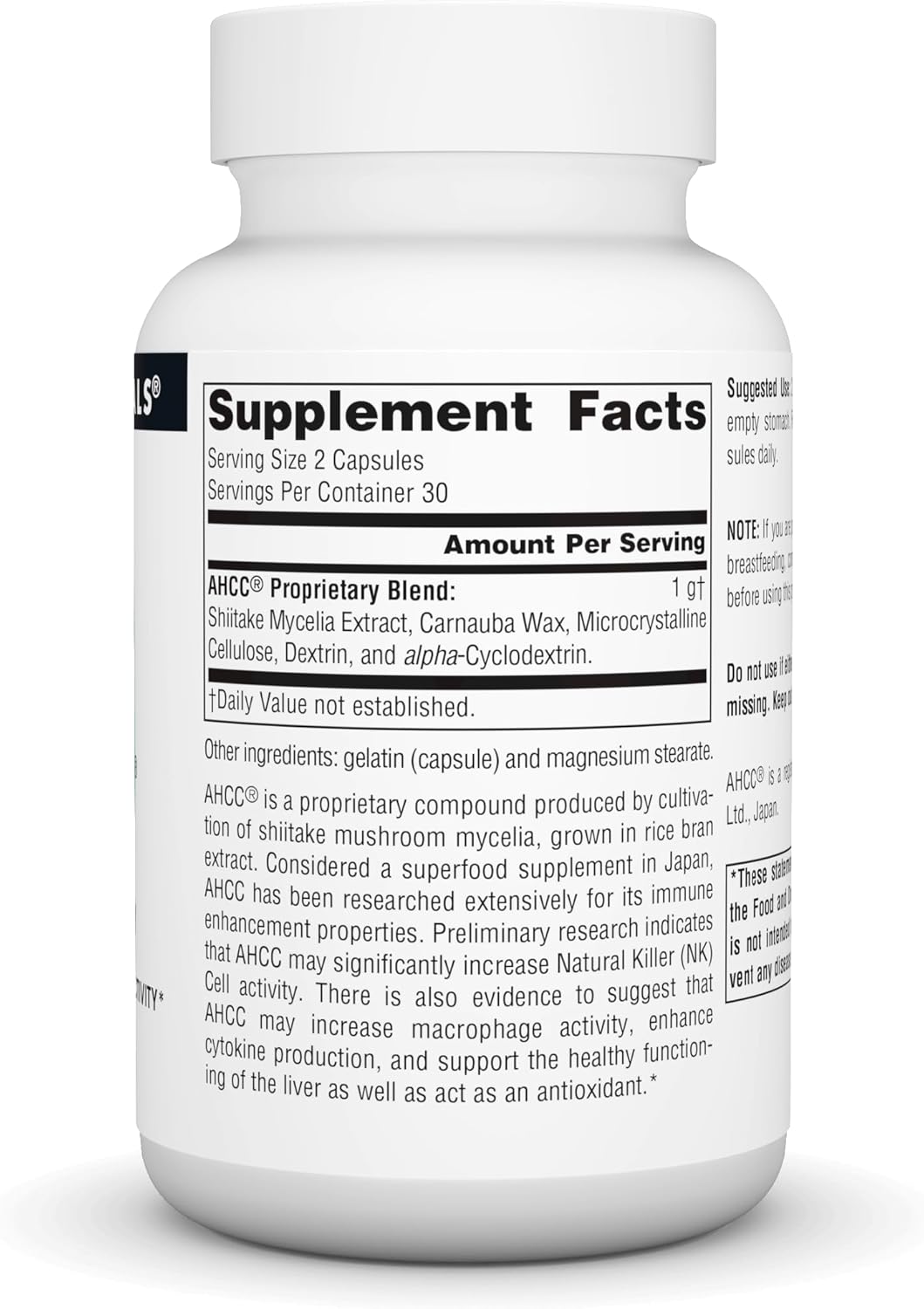 500mg Source Naturals AHCC Capsules - Supports Increased Natural Killer Cell Activity - 60 Count