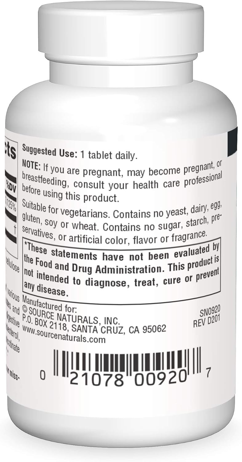 500mg Source Naturals No-Flush Niacin Tablets for Energy & Heart Health - 30 Count