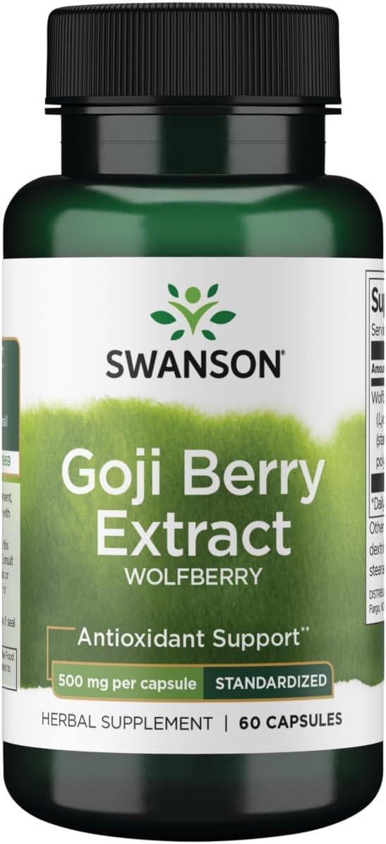 500mg Swanson Wolfberry Extract (Goji Berry) - 60 Capsules - Standardized Supplement