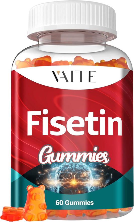 500mg VAITE Fisetin Gummies - Antioxidant Blend for Cellular Health - Vegan & Non-GMO with Flavonoids & Plant Extracts - Cognitive Function Support, 60 Count