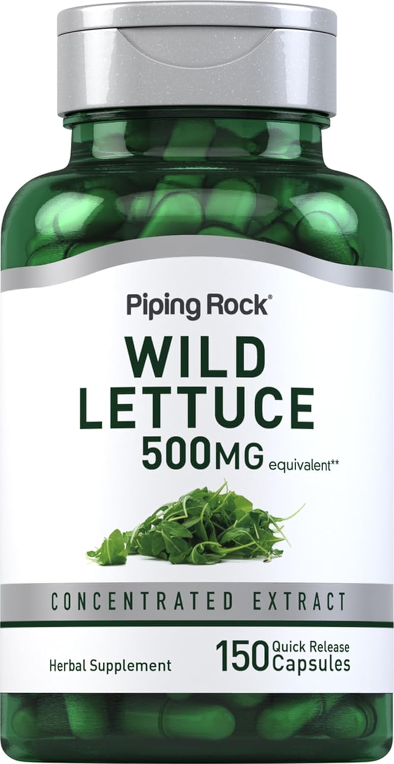 500mg Wild Lettuce Extract Capsules - Concentrated Herbal Supplement - Non GMO, Gluten Free - 150 Count
