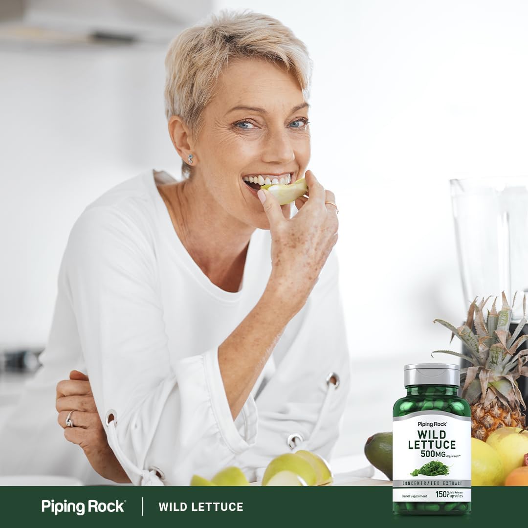 500mg Wild Lettuce Extract Capsules - Concentrated Herbal Supplement - Non GMO, Gluten Free - 150 Count