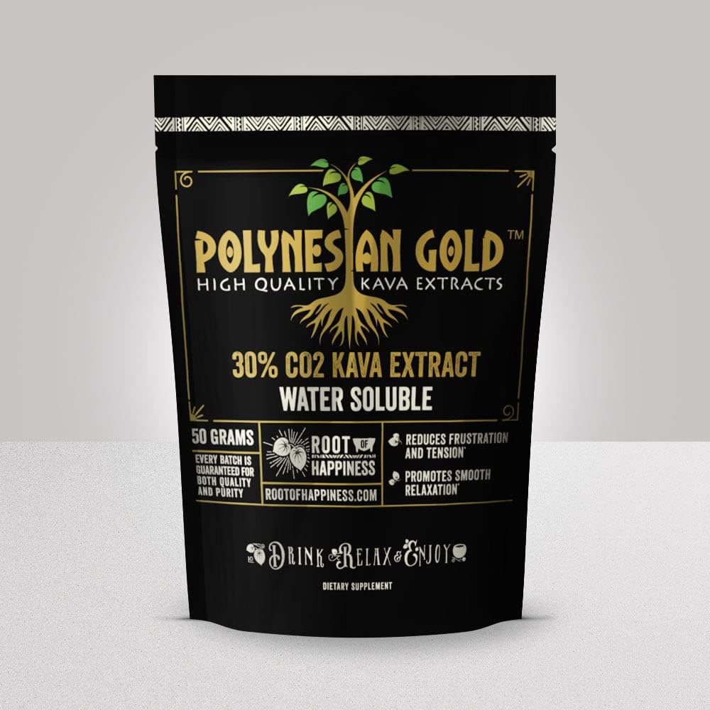 50g Bag of Root of Happiness Polynesian Gold™ Water Soluble Co2 Kava Extract