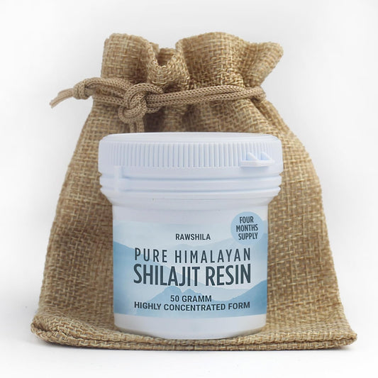 50g RAWSHILA Himalayan Shilajit Solid Form: High Mineral Concentration & Fulvic Acid | Authentic Source (4 Months)