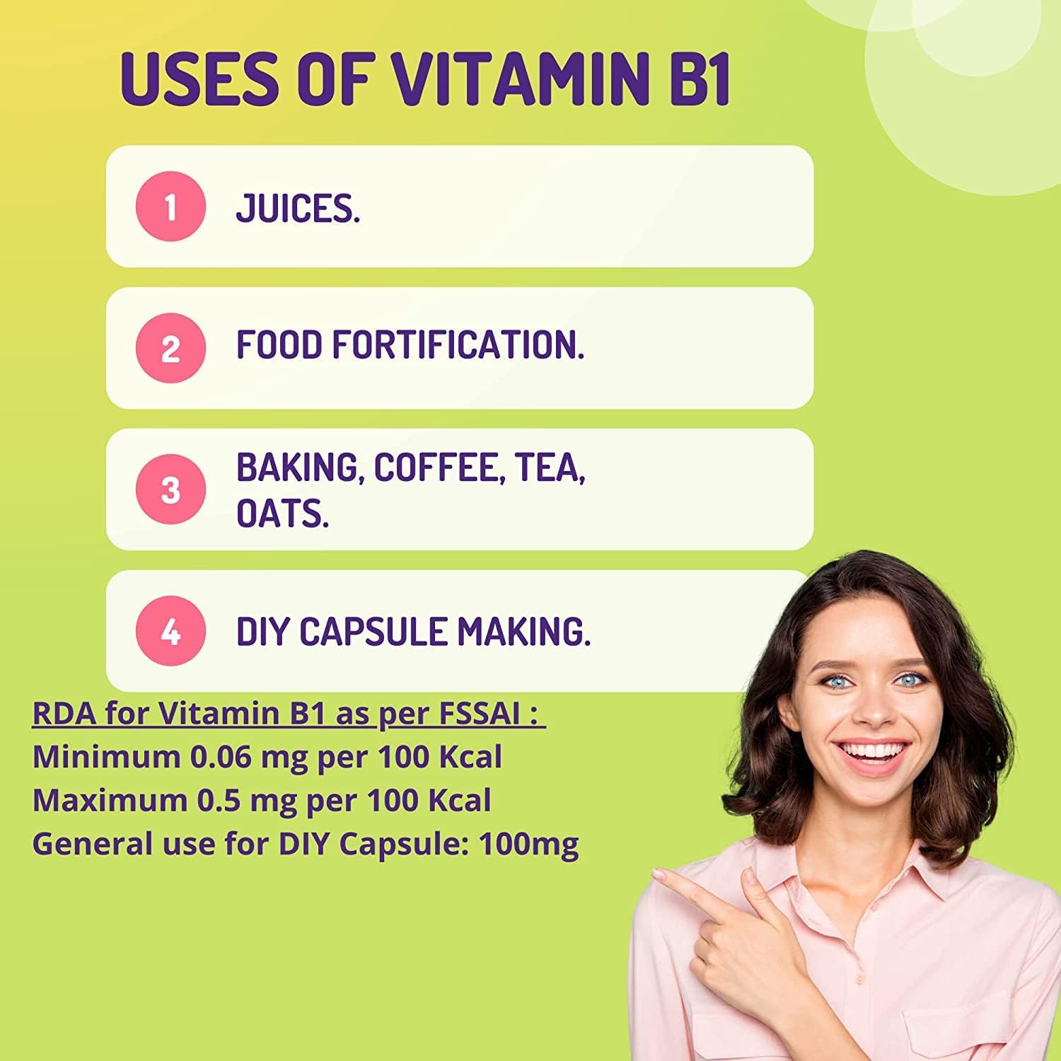 50gm Kavir Vitamin B1 Thiamine Mononitrate Powder for Boosting Energy Levels and Metabolism