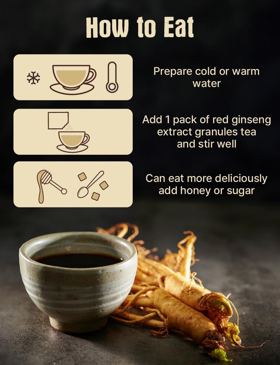 50T Korean Red Ginseng Extract Granules Tea - Premium Quality Supplement for Energy and Immune Support