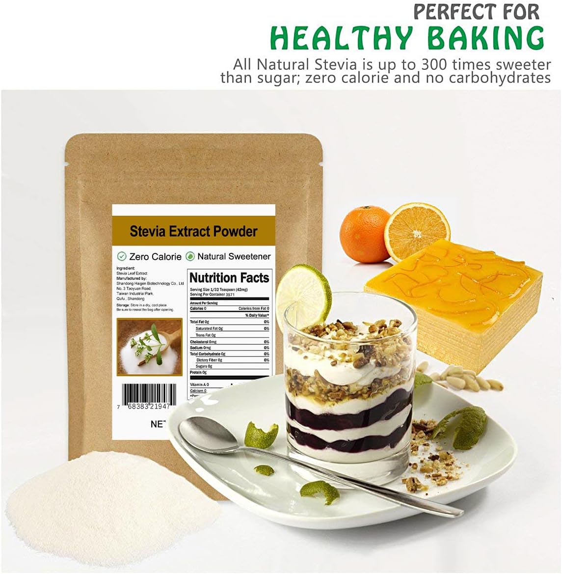 5.2oz CCnature Pure Stevia Extract Powder: Highly Concentrated Zero Calorie Sweetener Without Erythritol - Natural Sugar Alternative