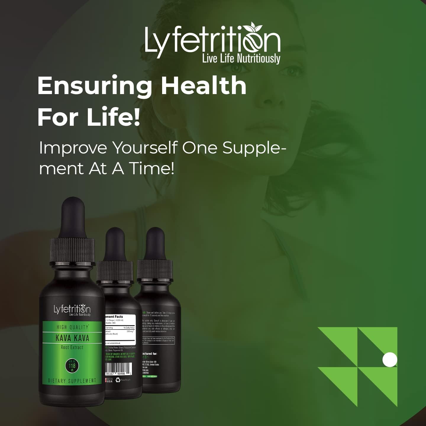 540mg Kava Kava Root Extract Liquid Drops - 220 Servings, Fast Absorption, GMP-Certified, Non-GMO USA-Made Supplement