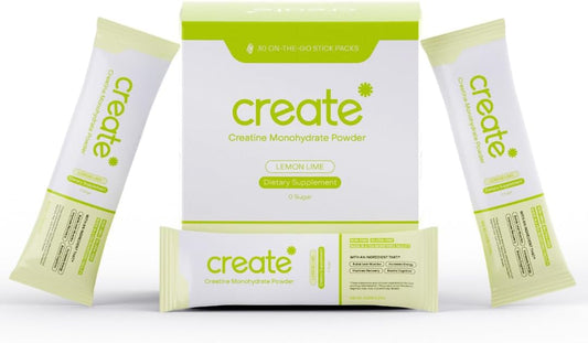 5g Creapure Creatine Monohydrate Powder Packets - Boost Strength, Energy & Recovery - Sugar-Free, Vegan, Non-GMO - Lemon/Lime - 30 Servings