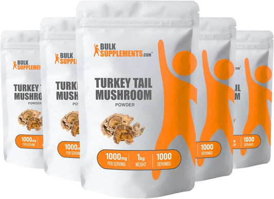 5kg Bulk Turkey Tail Mushroom Extract Powder - Coriolus Versicolor, 1000mg per Serving - Vegan & Gluten-Free - 11 lbs Total (Pack of 5)