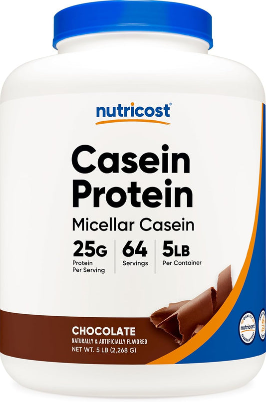 5lb Chocolate Casein Protein Powder by Nutricost - Micellar Casein, Gluten Free, Non-GMO Formula