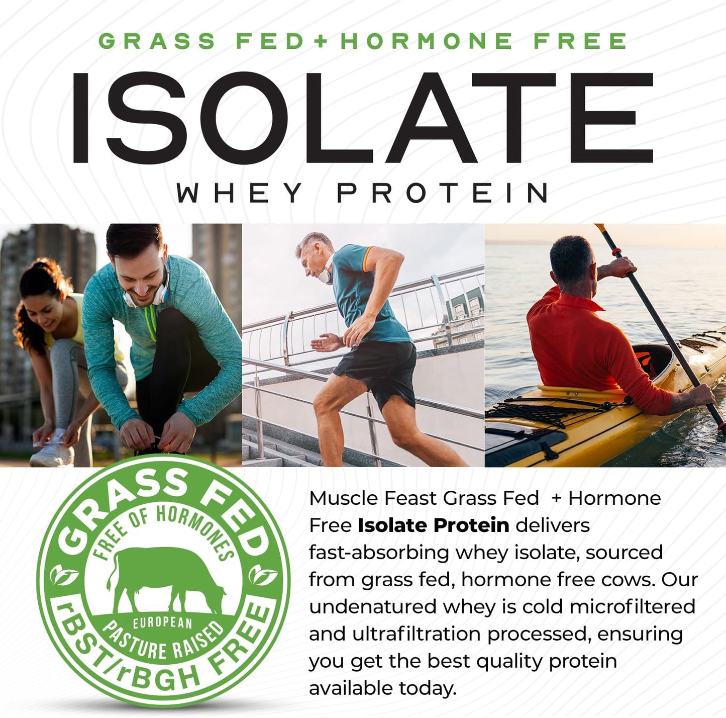 5lb Muscle Feast Grass-Fed Whey Protein Isolate in Cappuccino Flavor