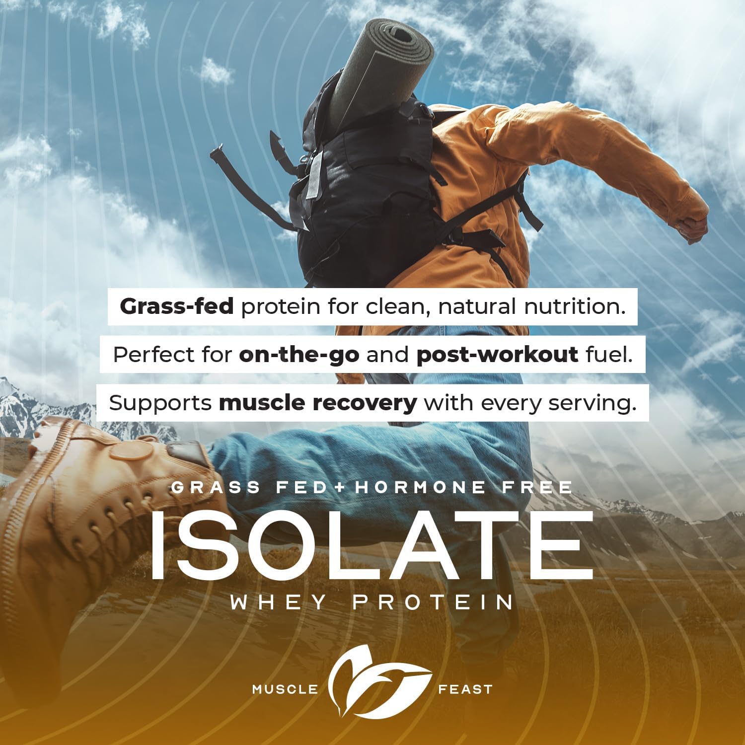 5lb Muscle Feast Grass-Fed Whey Protein Isolate, Mocha Flavor, Hormone-Free & Pasture-Raised