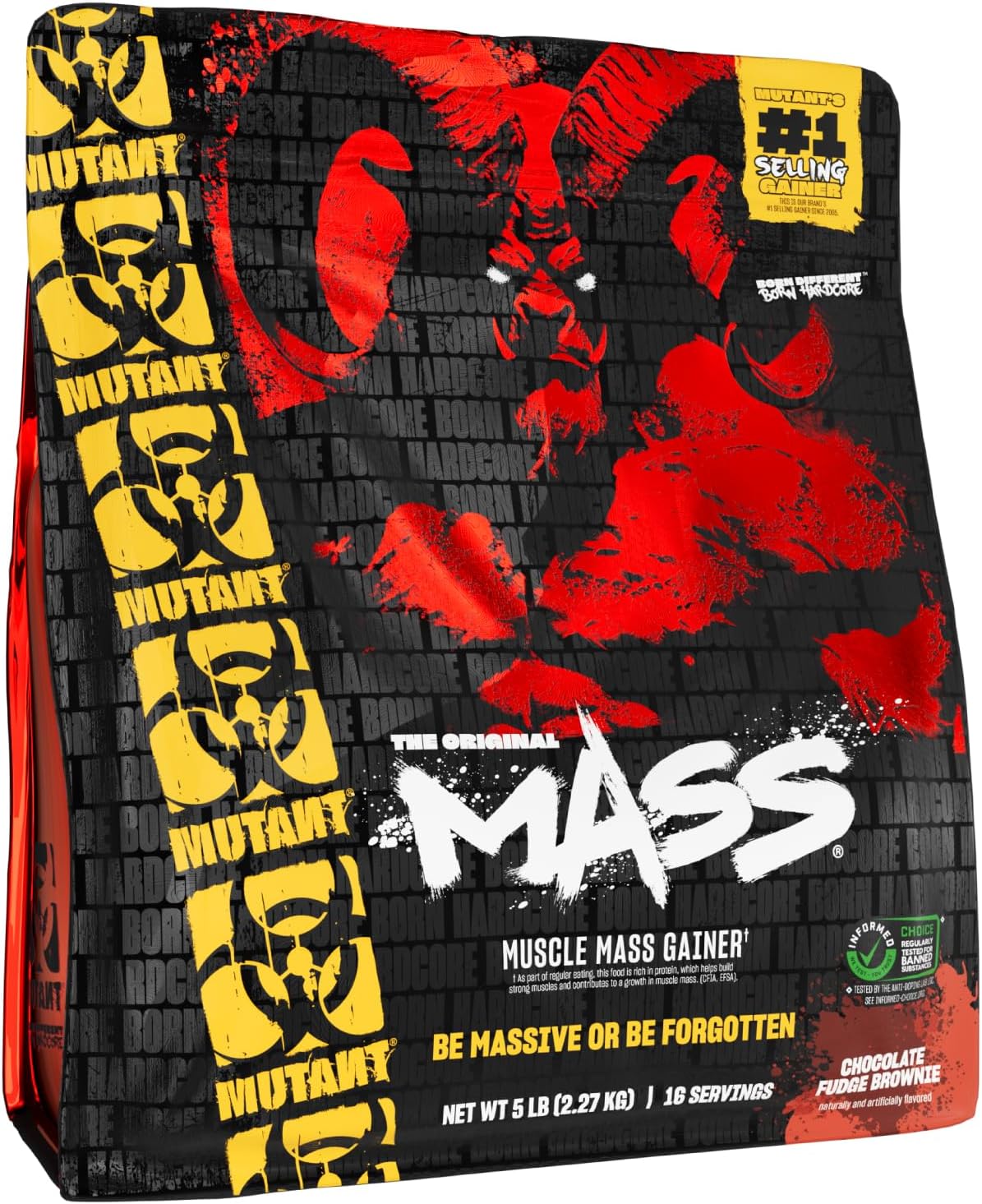 5lb Mutant Mass Weight Gainer Protein Powder - Chocolate Fudge Brownie Flavor - High Calorie Protein for Lean Mass, Muscle Growth, and Bulking