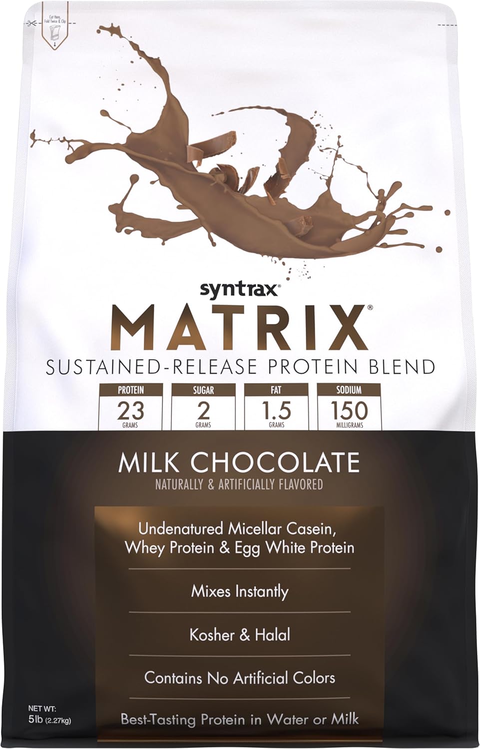 5lb Syntrax Matrix 5 Milk Chocolate Protein Powder for Muscle Recovery and Growth